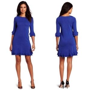 Lilly Pulitzer Helena Royal Blue 100% Merino Wool‎ Sheath Dress, Size Medium